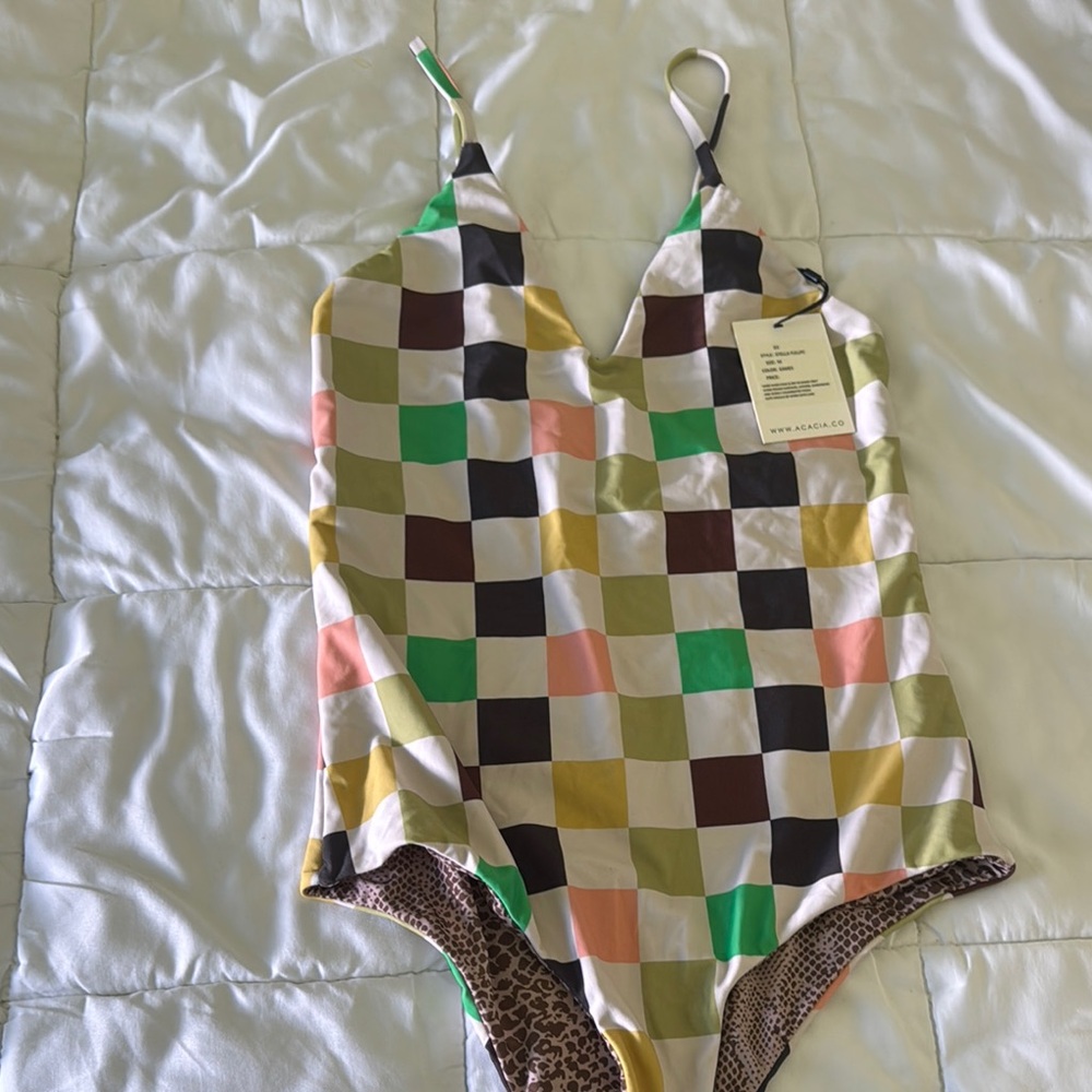 Acacia Swimwear Multicolor Checkered One Piece